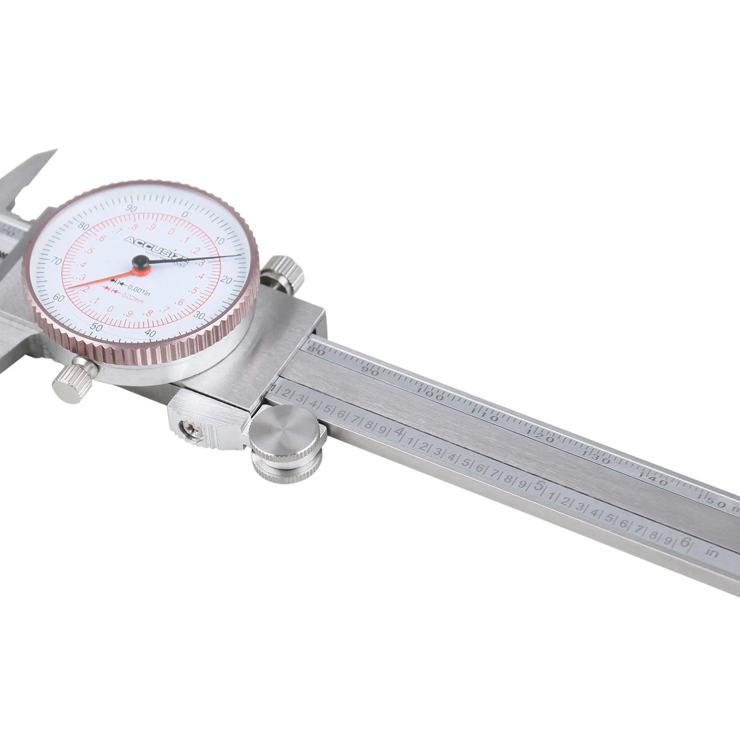 Dual Needle Precision Inch/Metric Dial Caliper, Stainless Steel 6"/150mm