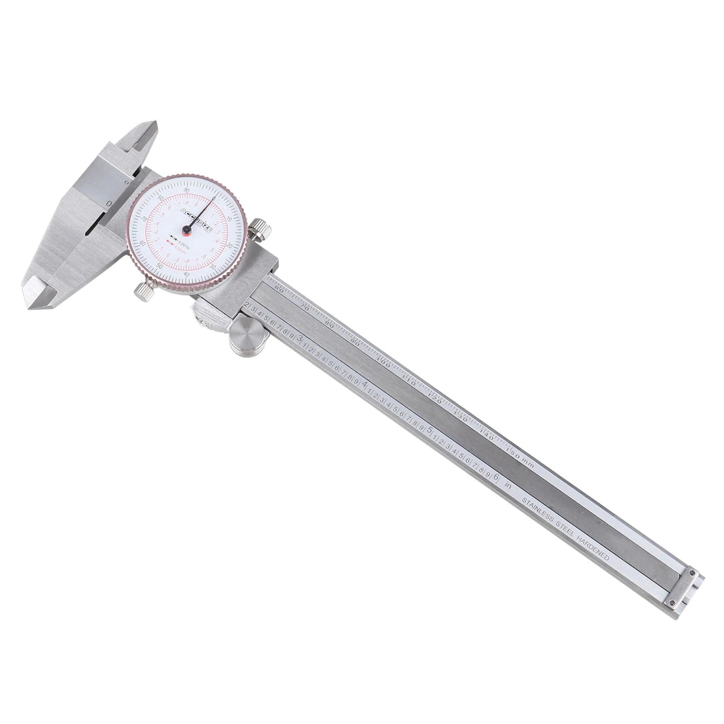 Dual Needle Precision Inch/Metric Dial Caliper, Stainless Steel 6"/150mm