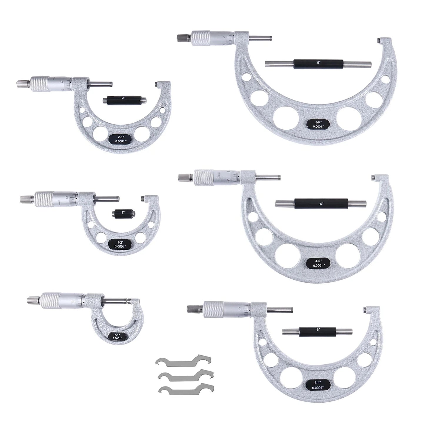 Accusize EG00-0906 - 0-6" X 0.0001" 6 pc/set Ultra-Precision M-Type Outside Micrometer Sets