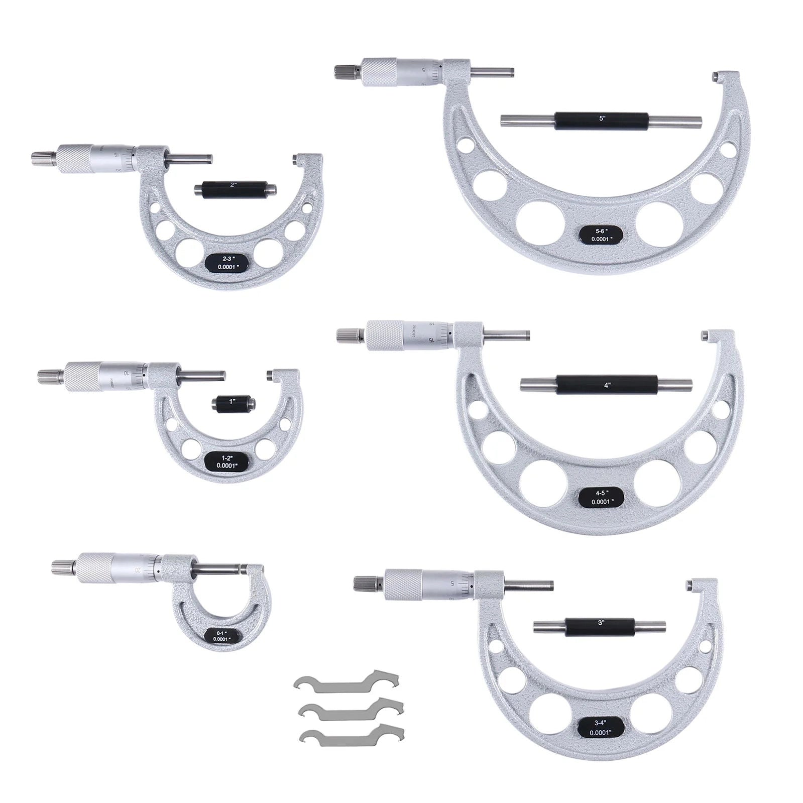 Accusize EG00-0906 - 0-6" X 0.0001" 6 pc/set Ultra-Precision M-Type Outside Micrometer Sets