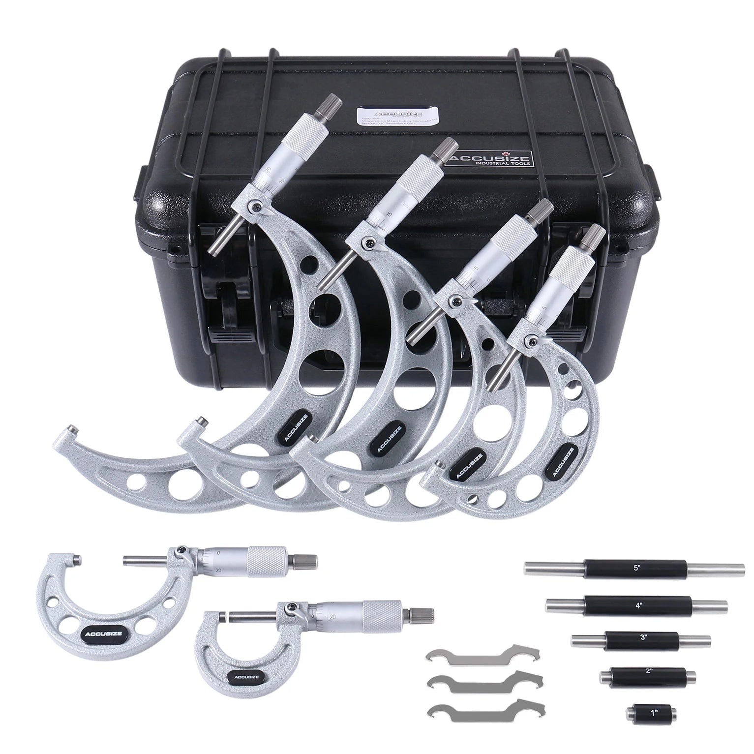 Accusize EG00-0906 - 0-6" X 0.0001" 6 pc/set Ultra-Precision M-Type Outside Micrometer Sets