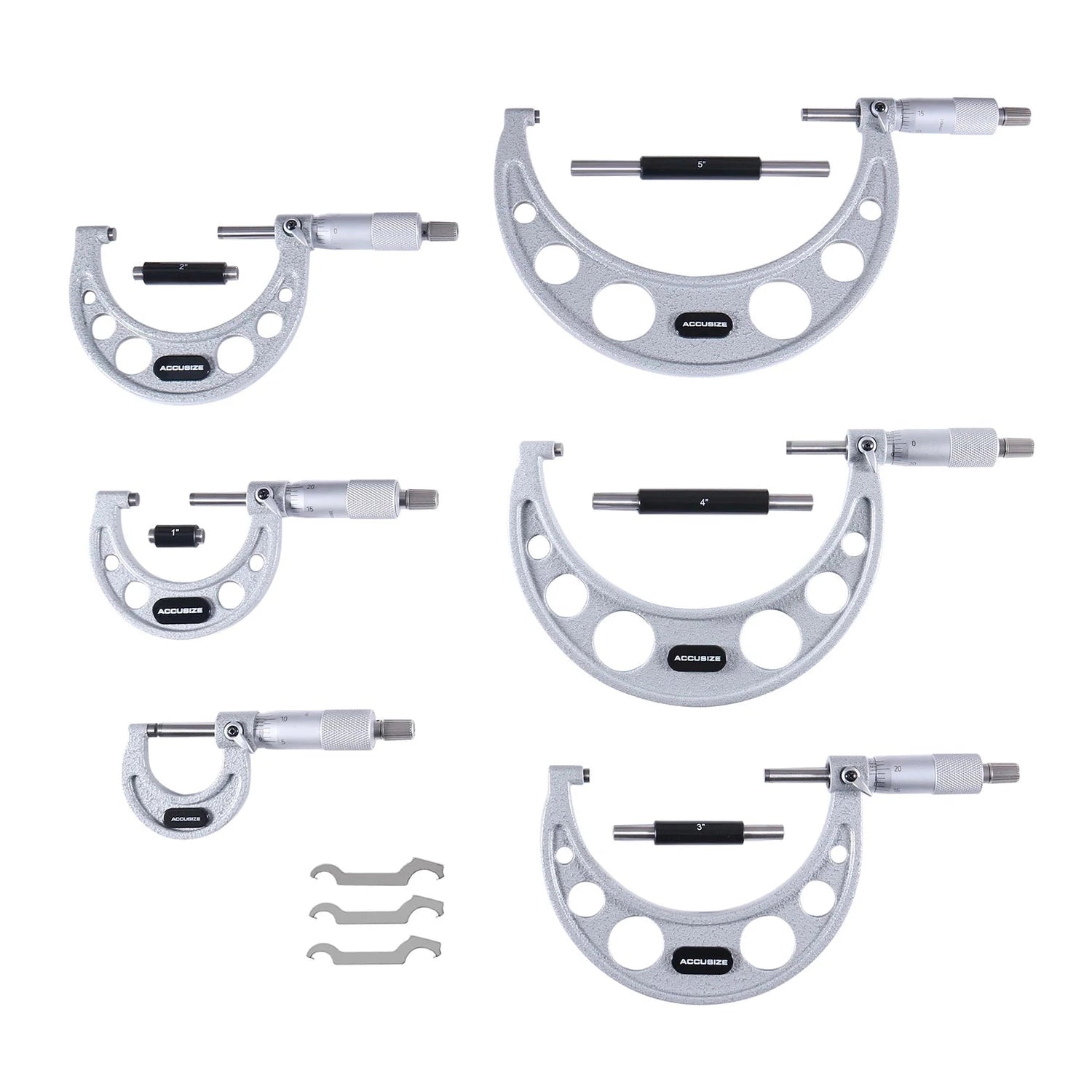 Accusize EG00-0906 - 0-6" X 0.0001" 6 pc/set Ultra-Precision M-Type Outside Micrometer Sets