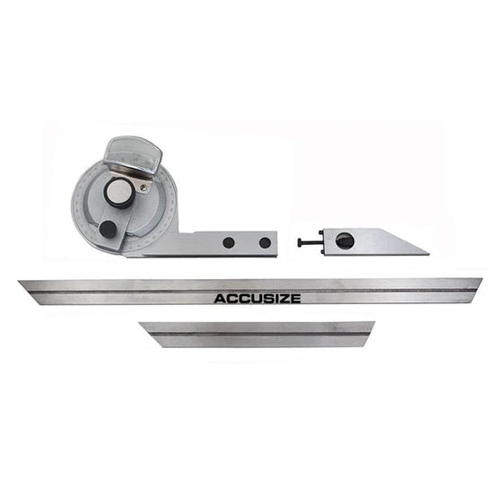 Accusize S855-C802 - Universal Dial and Bevel Protractors, 6" & 12" Blades