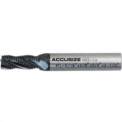 Accusize - Standard Tooth, TiAlN Coated, M42-8% Cobalt Roughing End Mills