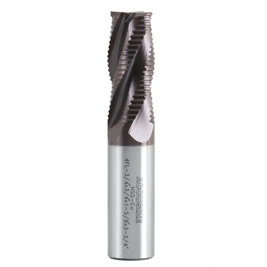 Accusize - Standard Tooth, TiAlN Coated, M42-8% Cobalt Roughing End Mills