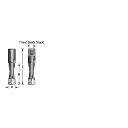 Amana 316024 Carbide Tipped 2 Flute RH Rotation Bit for Festool® Domino® Joiner, 6mm Dia x 28mm x 49mm Long