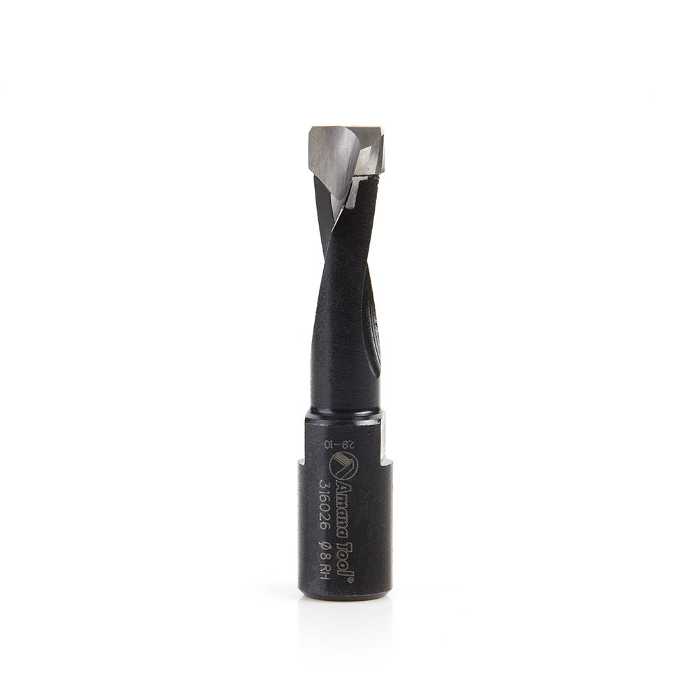 Amana 316026 Carbide Tipped 2 Flute RH Rotation Bit for Festool® Domino® Joiner, 8mm Dia x 28mm x 49mm Long