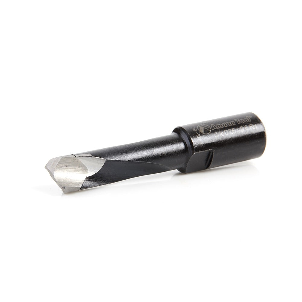 Amana 316026 Carbide Tipped 2 Flute RH Rotation Bit for Festool® Domino® Joiner, 8mm Dia x 28mm x 49mm Long