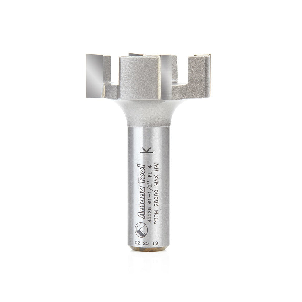 Amana 45526 Carbide Tipped Spoilboard Surfacing, Rabbeting, Flycutter, Slab Leveler, Surface Planer & Flattening 1-1/2" Dia x 1/2" x 1/2" Shank Router Bit