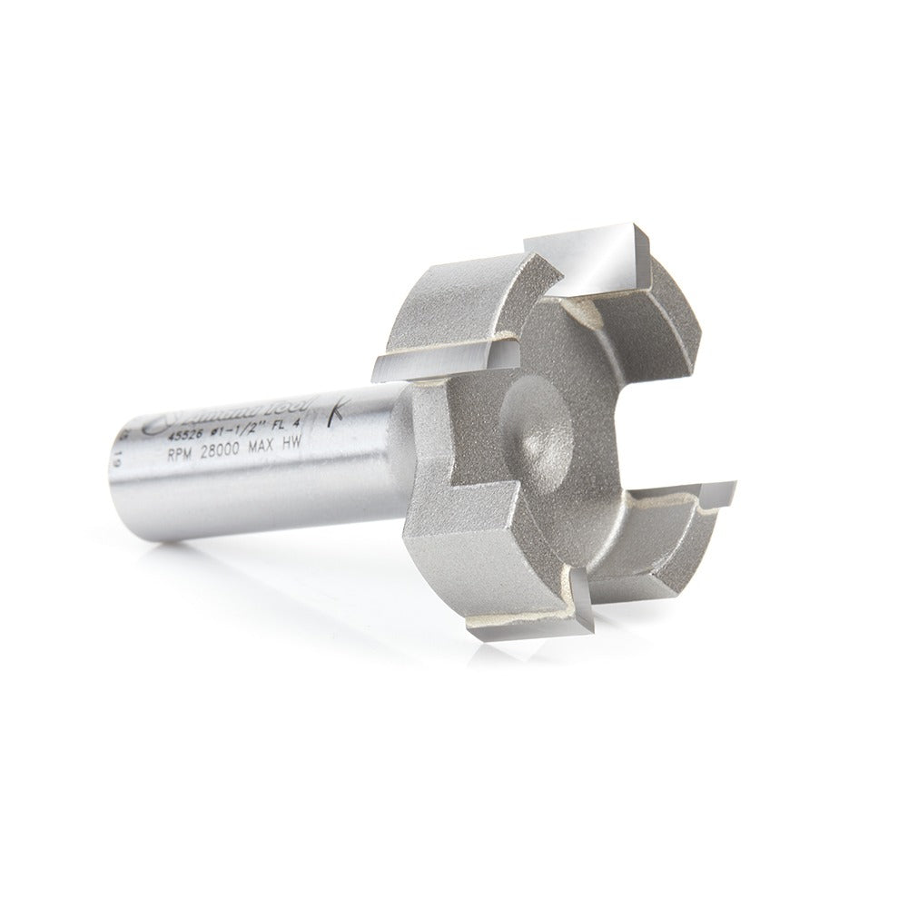 Amana 45526 Carbide Tipped Spoilboard Surfacing, Rabbeting, Flycutter, Slab Leveler, Surface Planer & Flattening 1-1/2" Dia x 1/2" x 1/2" Shank Router Bit