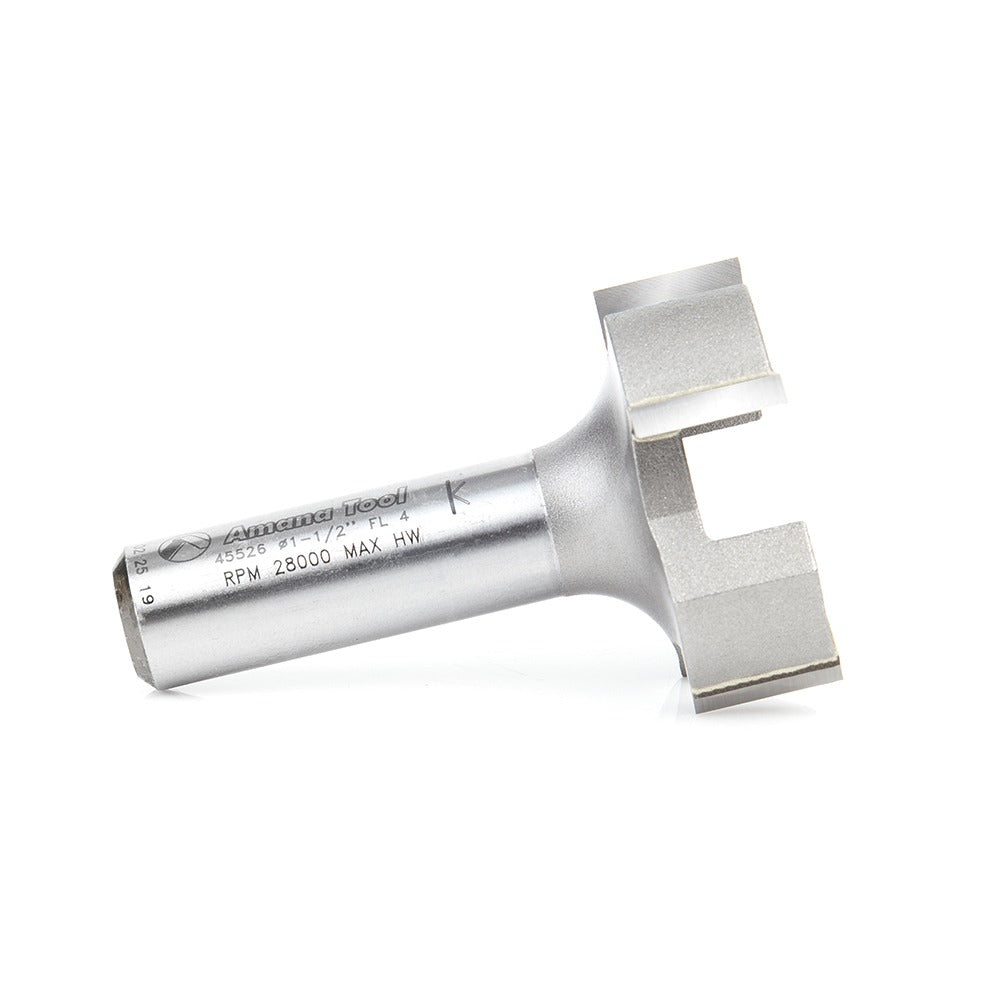Amana 45526 Carbide Tipped Spoilboard Surfacing, Rabbeting, Flycutter, Slab Leveler, Surface Planer & Flattening 1-1/2" Dia x 1/2" x 1/2" Shank Router Bit