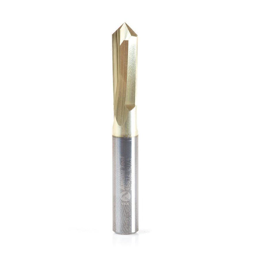 Amana 45612 "Zero-Point" 90 Degree V-Groove and Engraving 1/4" Dia x 1/8" x 1/4" Shank ZrN Coated Router Bit
