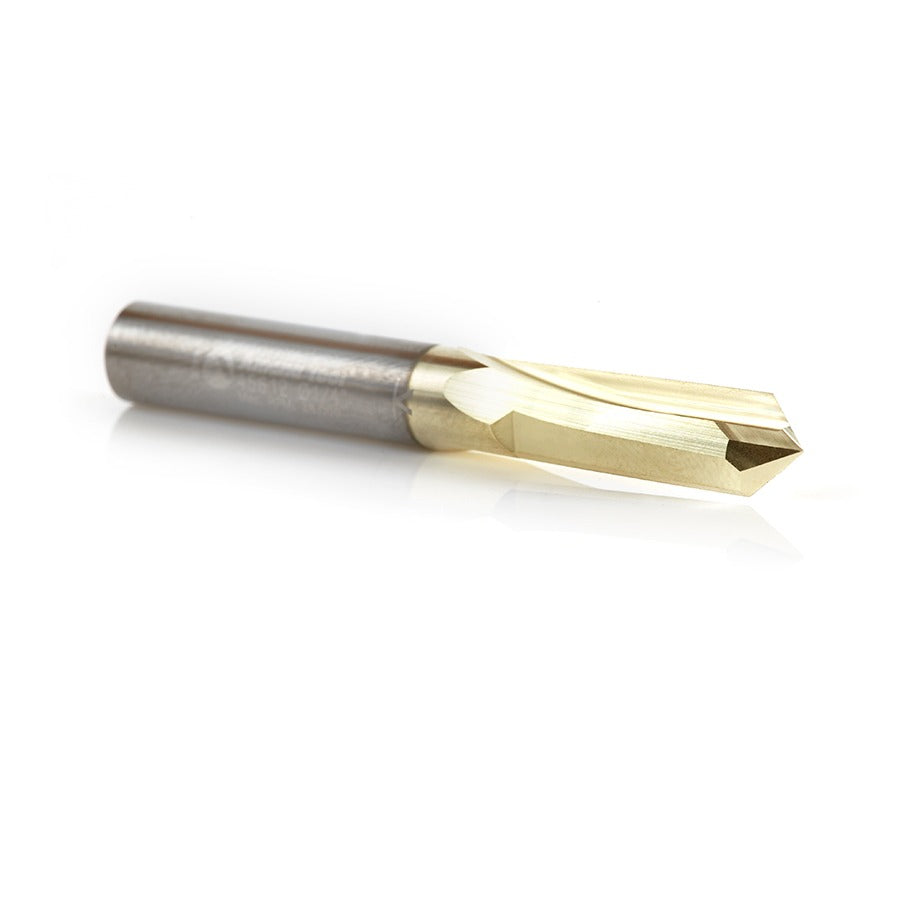 Amana 45612 "Zero-Point" 90 Degree V-Groove and Engraving 1/4" Dia x 1/8" x 1/4" Shank ZrN Coated Router Bit