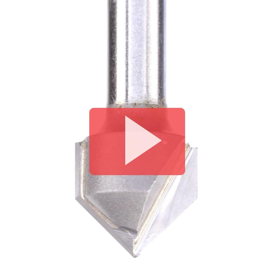 Amana 45704 Carbide Tipped V-Groove 90 Deg x 1/2" Dia x 1/4" x 1/4" Shank