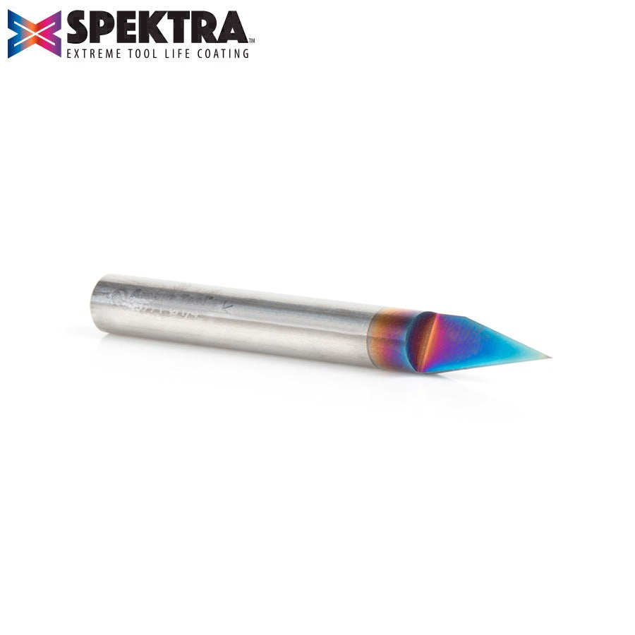 Amana 45771-K Solid Carbide 30 Degree Engraving 0.005 Tip Width x 1/4" Shank Signmaking Spektra™ Extreme Tool Life Coated Router Bit