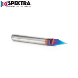 Amana 45771-K Solid Carbide 30 Degree Engraving 0.005 Tip Width x 1/4" Shank Signmaking Spektra™ Extreme Tool Life Coated Router Bit