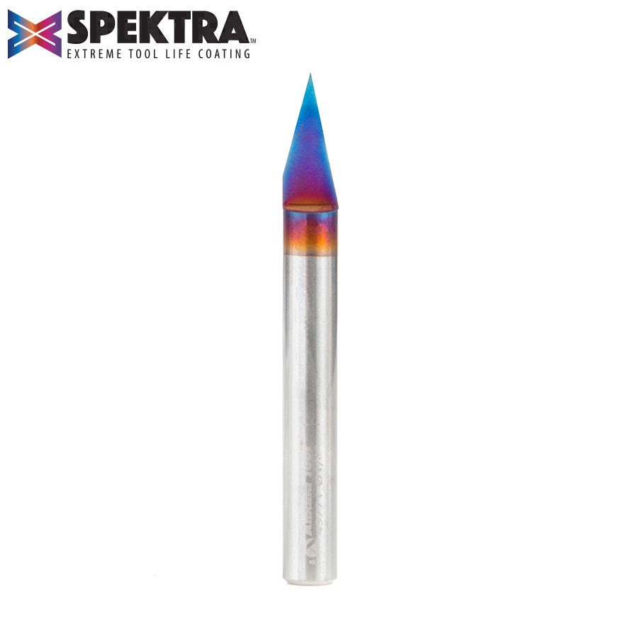 Amana 45771-K Solid Carbide 30 Degree Engraving 0.005 Tip Width x 1/4" Shank Signmaking Spektra™ Extreme Tool Life Coated Router Bit