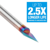 Amana 45771-K Solid Carbide 30 Degree Engraving 0.005 Tip Width x 1/4" Shank Signmaking Spektra™ Extreme Tool Life Coated Router Bit