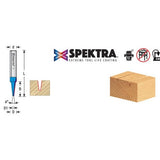 Amana 45780-K Solid Carbide V Groove Engraving 15 Deg x 3/16" Dia x 1/2" x 1/4" Shank Spektra™ Extreme Tool Life Coated Router Bit