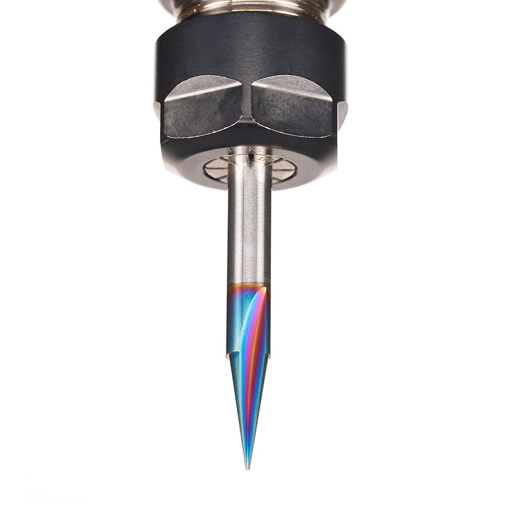 Amana 45783-K Solid Carbide Carving Liner 18 Deg x 1/4" Dia x 5/8" x 1/4" Shank x 1-Flute Spektra™ Extreme Tool Life Coated Router Bit