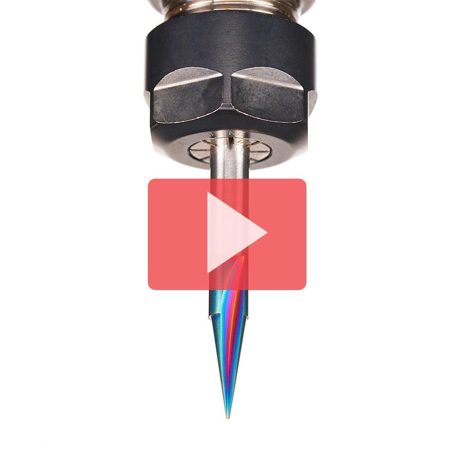 Amana 45783-K Solid Carbide Carving Liner 18 Deg x 1/4" Dia x 5/8" x 1/4" Shank x 1-Flute Spektra™ Extreme Tool Life Coated Router Bit