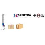 Amana 45783-K Solid Carbide Carving Liner 18 Deg x 1/4" Dia x 5/8" x 1/4" Shank x 1-Flute Spektra™ Extreme Tool Life Coated Router Bit