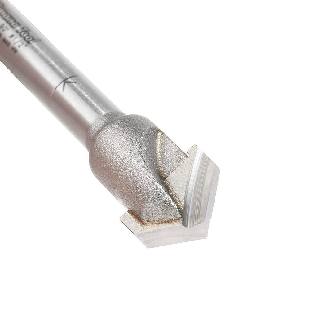 Amana 45792 Carbide Tipped Double Edge Folding V-Groove 90 Deg x 0.090 Inch Tip Width x 1/2" Dia x 13/64" x 1/4" Shank
