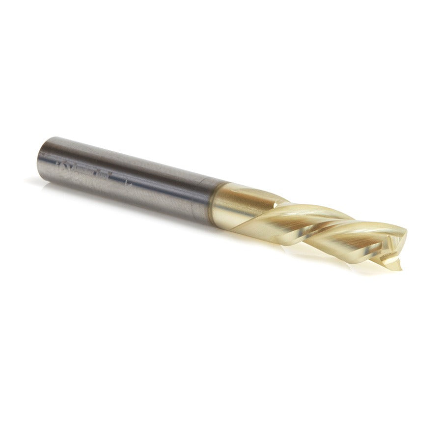 Amana 46097 Solid Carbide Spiral 1/4" Dia x 3/4" x 1/4" Shank x 2-1/2" Long Composite, Fiberglass & Phenolic Cutting ZrN Coated Down-Cut Router Bit