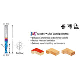 Amana 46102-K Solid Carbide Spektra™ Extreme Tool Life Coated Spiral Plunge 1/4" Dia x 3/4" x 1/4" Shank Up-Cut