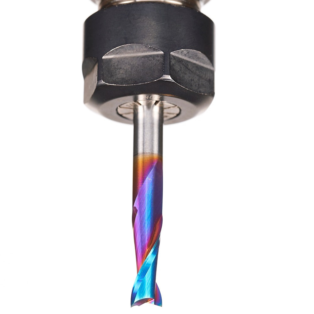 Amana 46102-K Solid Carbide Spektra™ Extreme Tool Life Coated Spiral Plunge 1/4" Dia x 3/4" x 1/4" Shank Up-Cut