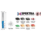 Amana 46151-K Solid Carbide CNC Spektra™ Extreme Tool Life Coated Spiral Phenolic, Resin and Composite with Chipbreaker 3/8" Dia x 1" x 3/8" Shank x 3" Long Slow Helix Up-Cut Router Bit