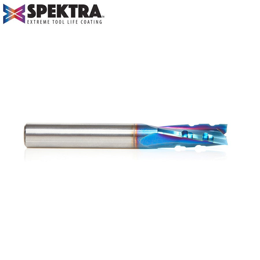 Amana 46151-K Solid Carbide CNC Spektra™ Extreme Tool Life Coated Spiral Phenolic, Resin and Composite with Chipbreaker 3/8" Dia x 1" x 3/8" Shank x 3" Long Slow Helix Up-Cut Router Bit