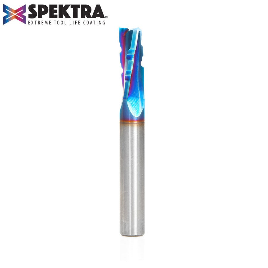 Amana 46151-K Solid Carbide CNC Spektra™ Extreme Tool Life Coated Spiral Phenolic, Resin and Composite with Chipbreaker 3/8" Dia x 1" x 3/8" Shank x 3" Long Slow Helix Up-Cut Router Bit