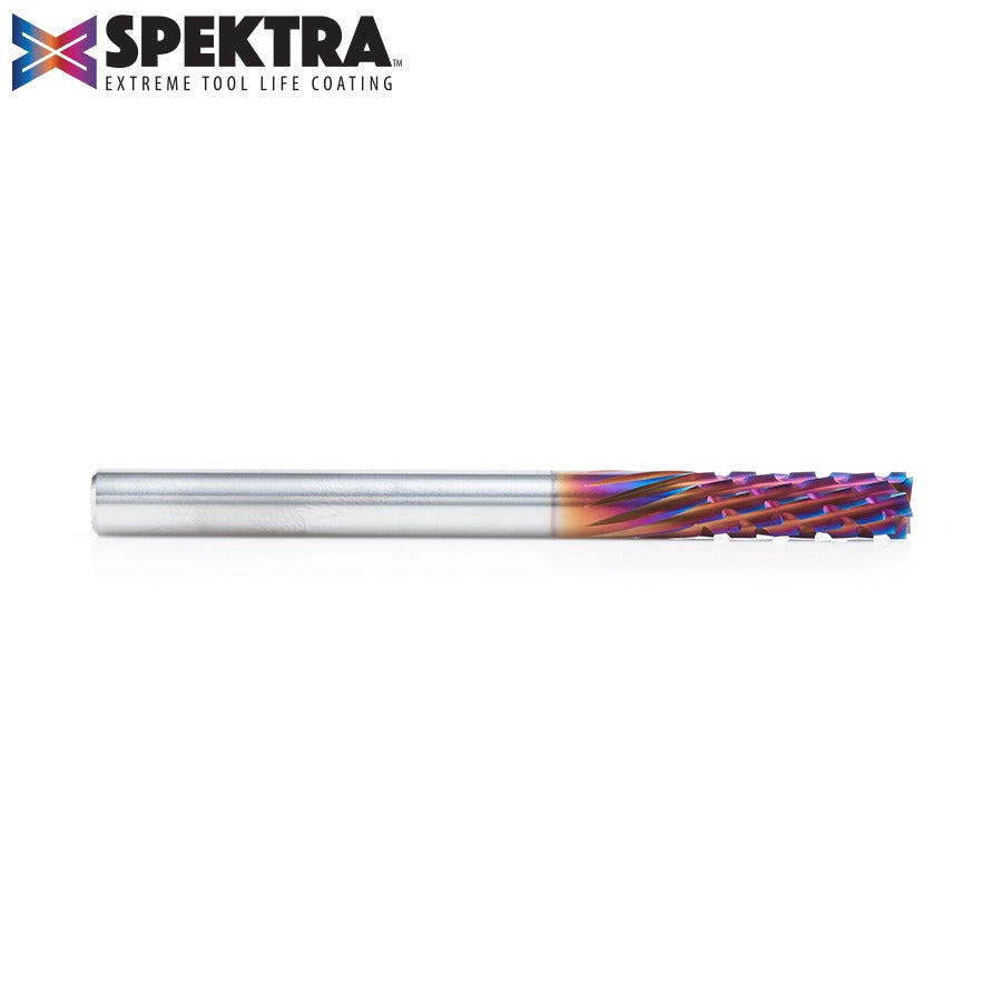 Amana 46264-K Solid Carbide CNC Spektra™ Extreme Tool Life Coated Spiral Carbon Graphite & Carbon Fiber Panel Cutting 1/4" Dia x 3/4" x 1/4" Shank x 3" Long Down-Cut Router Bit