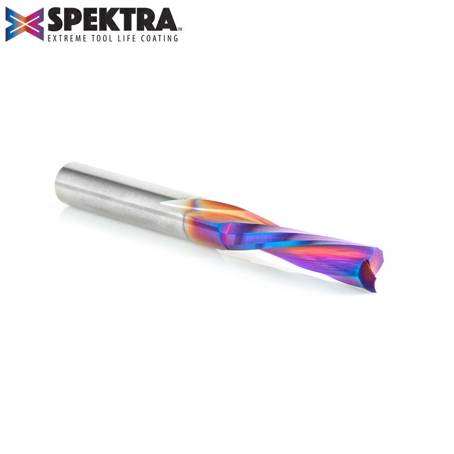 Amana 46348-K Solid Carbide Spektra™ Extreme Tool Life Coated Spiral Plunge for Solid Wood 1/4" Dia x 1" x 1/4" Shank Down-Cut