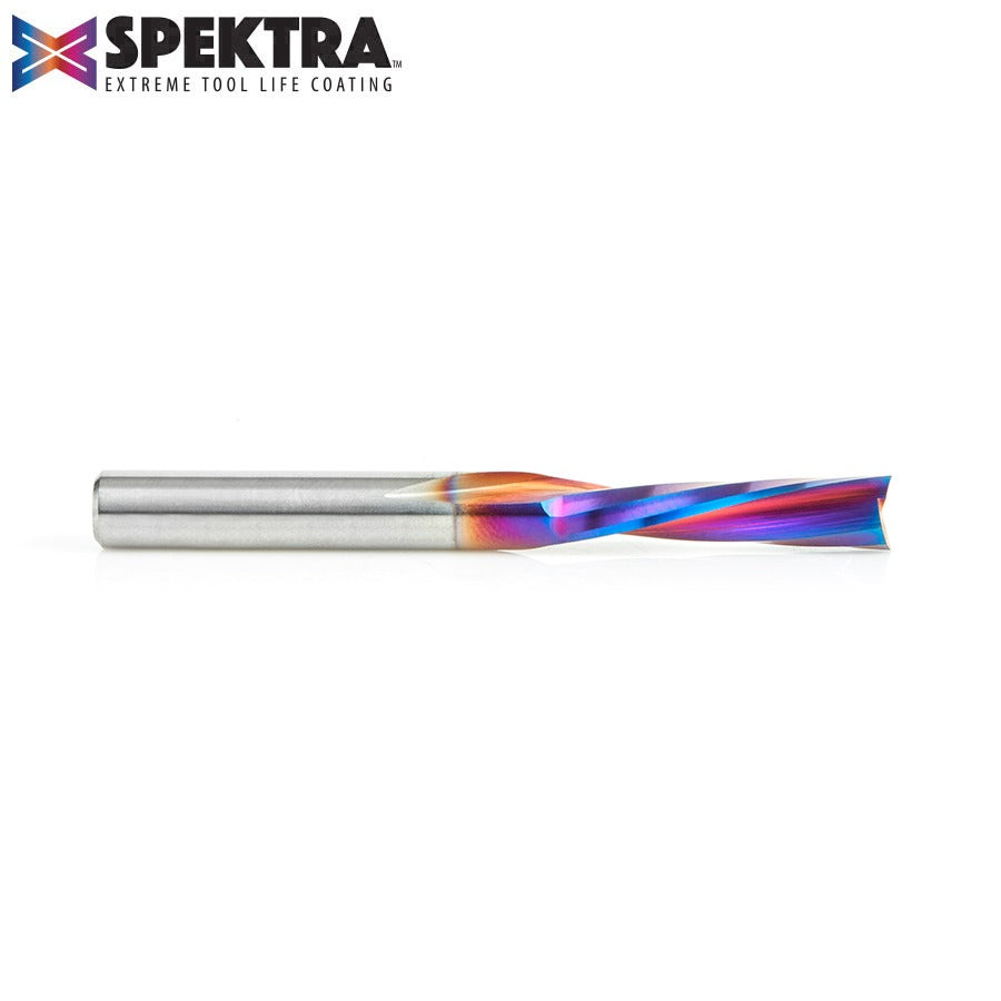 Amana 46348-K Solid Carbide Spektra™ Extreme Tool Life Coated Spiral Plunge for Solid Wood 1/4" Dia x 1" x 1/4" Shank Down-Cut