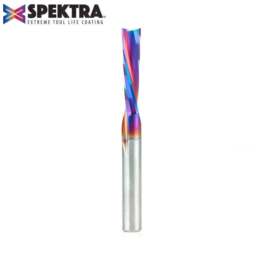 Amana 46348-K Solid Carbide Spektra™ Extreme Tool Life Coated Spiral Plunge for Solid Wood 1/4" Dia x 1" x 1/4" Shank Down-Cut