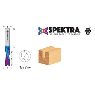 Amana 46348-K Solid Carbide Spektra™ Extreme Tool Life Coated Spiral Plunge for Solid Wood 1/4" Dia x 1" x 1/4" Shank Down-Cut
