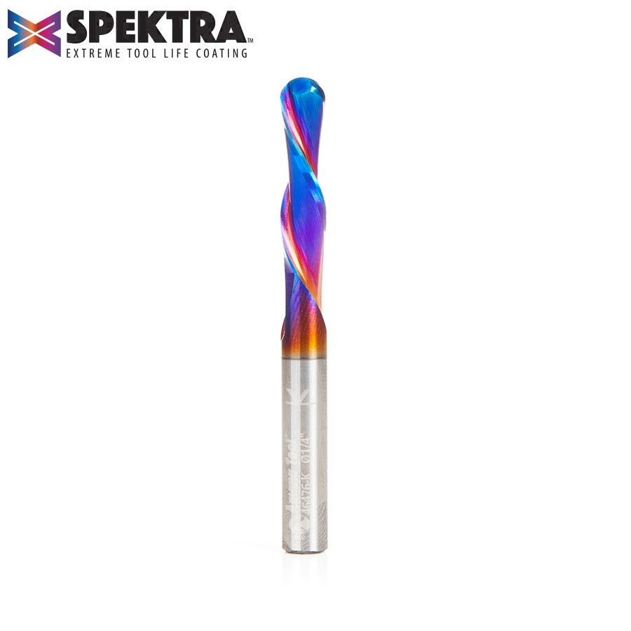 Amana 46476-K Solid Carbide Spektra™ Extreme Tool Life Coated Down-Cut Ball Nose Spiral 1/4" Dia x 1" x 1/4" Shank Router Bit