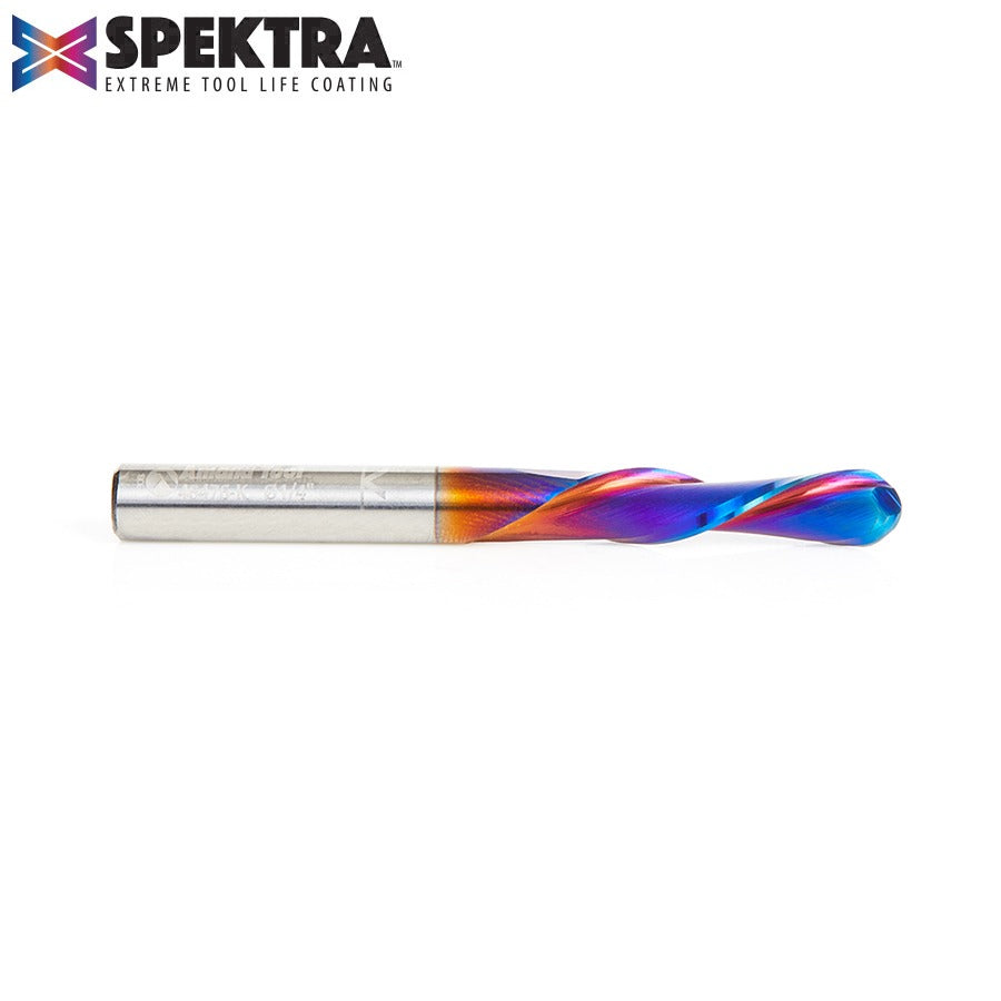 Amana 46476-K Solid Carbide Spektra™ Extreme Tool Life Coated Down-Cut Ball Nose Spiral 1/4" Dia x 1" x 1/4" Shank Router Bit