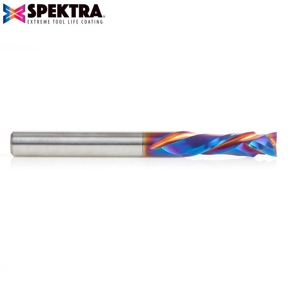 Amana 46700-K CNC Solid Carbide Spektra™ Extreme Tool Life Coated Compression Spiral 1/4" Dia x 7/8" x 1/4" Shank for Baltic Birch Plywood