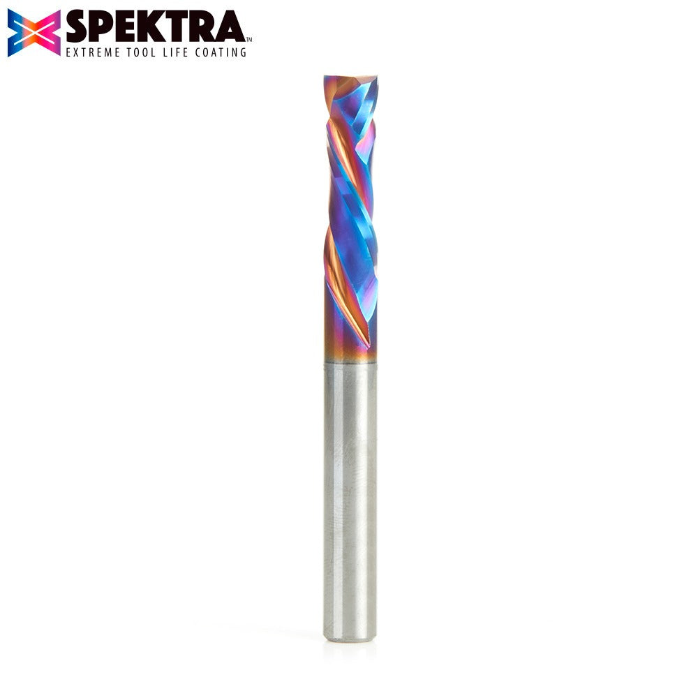 Amana 46700-K CNC Solid Carbide Spektra™ Extreme Tool Life Coated Compression Spiral 1/4" Dia x 7/8" x 1/4" Shank for Baltic Birch Plywood