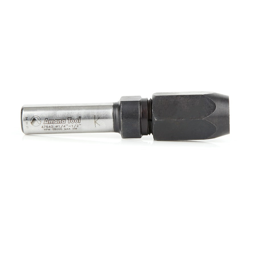 Amana 47640 1/2" Shank CNC Extension Adapter for 1/4 Inch Shank Router Bits