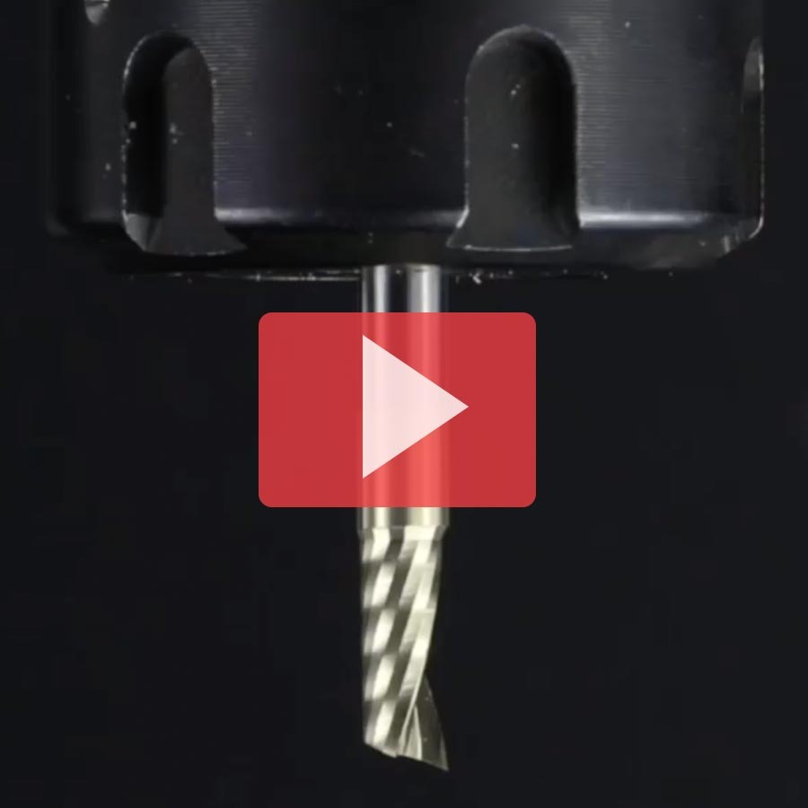 Amana 51402-Z Solid Carbide CNC Spiral 'O' Flute, Aluminum Cutting 1/4" Dia x 5/8" x 1/4" Shank Up-Cut ZrN Coated Router Bit