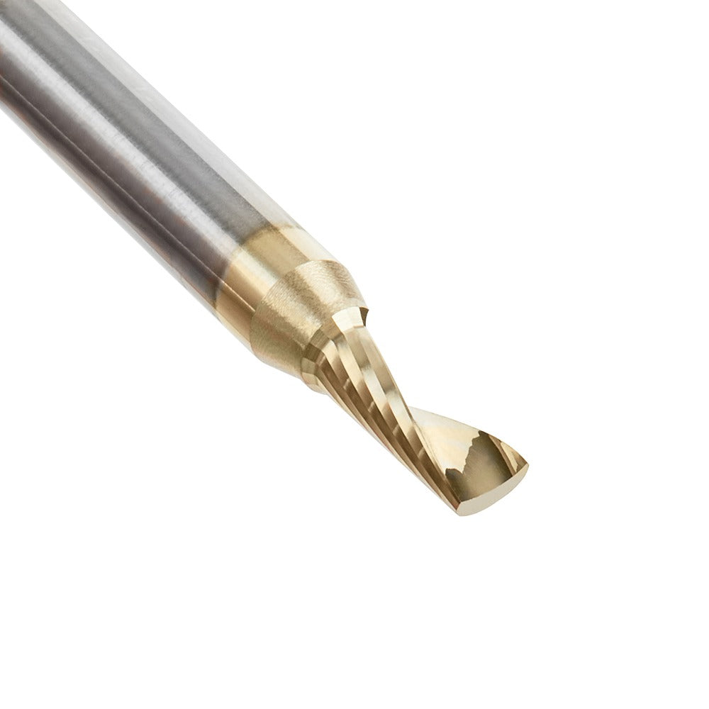 Amana 51408-Z Solid Carbide CNC Spiral 'O' Flute, Aluminum Cutting 3/16" Dia x 1/2" x 1/4" Shank Up-Cut ZrN Coated Router Bit