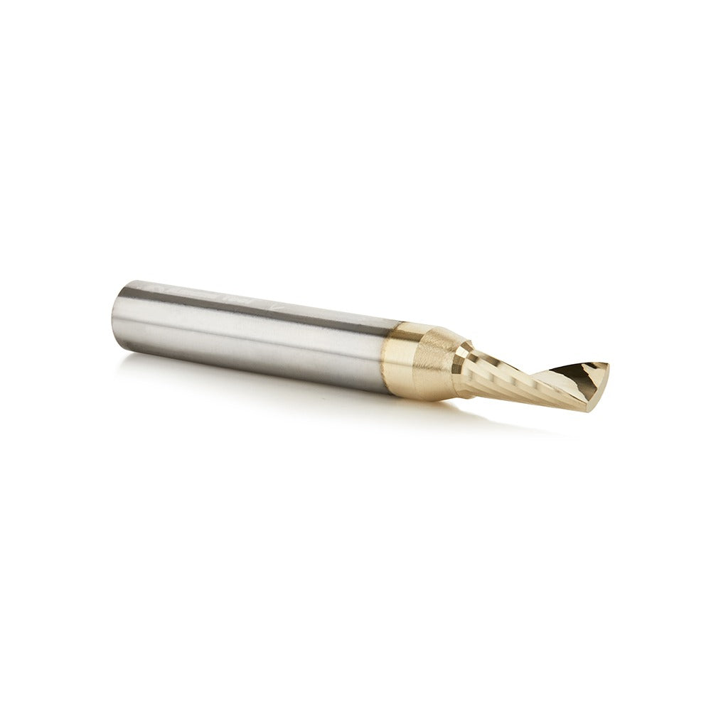 Amana 51408-Z Solid Carbide CNC Spiral 'O' Flute, Aluminum Cutting 3/16" Dia x 1/2" x 1/4" Shank Up-Cut ZrN Coated Router Bit