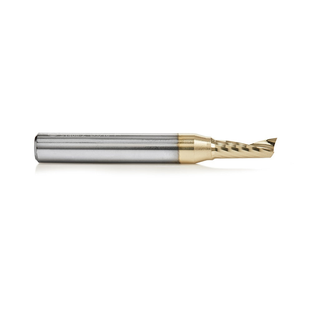 Amana 51408-Z Solid Carbide CNC Spiral 'O' Flute, Aluminum Cutting 3/16" Dia x 1/2" x 1/4" Shank Up-Cut ZrN Coated Router Bit