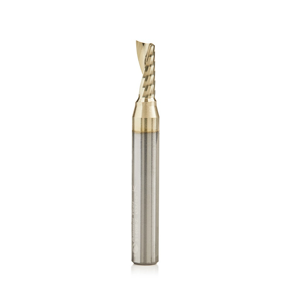 Amana 51408-Z Solid Carbide CNC Spiral 'O' Flute, Aluminum Cutting 3/16" Dia x 1/2" x 1/4" Shank Up-Cut ZrN Coated Router Bit