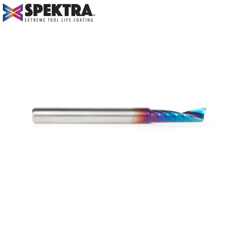 Amana 51412-K Solid Carbide CNC Spektra™ Extreme Tool Life Coated Spiral 'O' Single Flute, Plastic Cutting 3/16" Dia x 5/8" x 3/16" Shank x 2" Long Up-Cut Router Bit