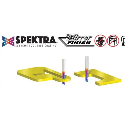 Amana 51412-K Solid Carbide CNC Spektra™ Extreme Tool Life Coated Spiral 'O' Single Flute, Plastic Cutting 3/16" Dia x 5/8" x 3/16" Shank x 2" Long Up-Cut Router Bit